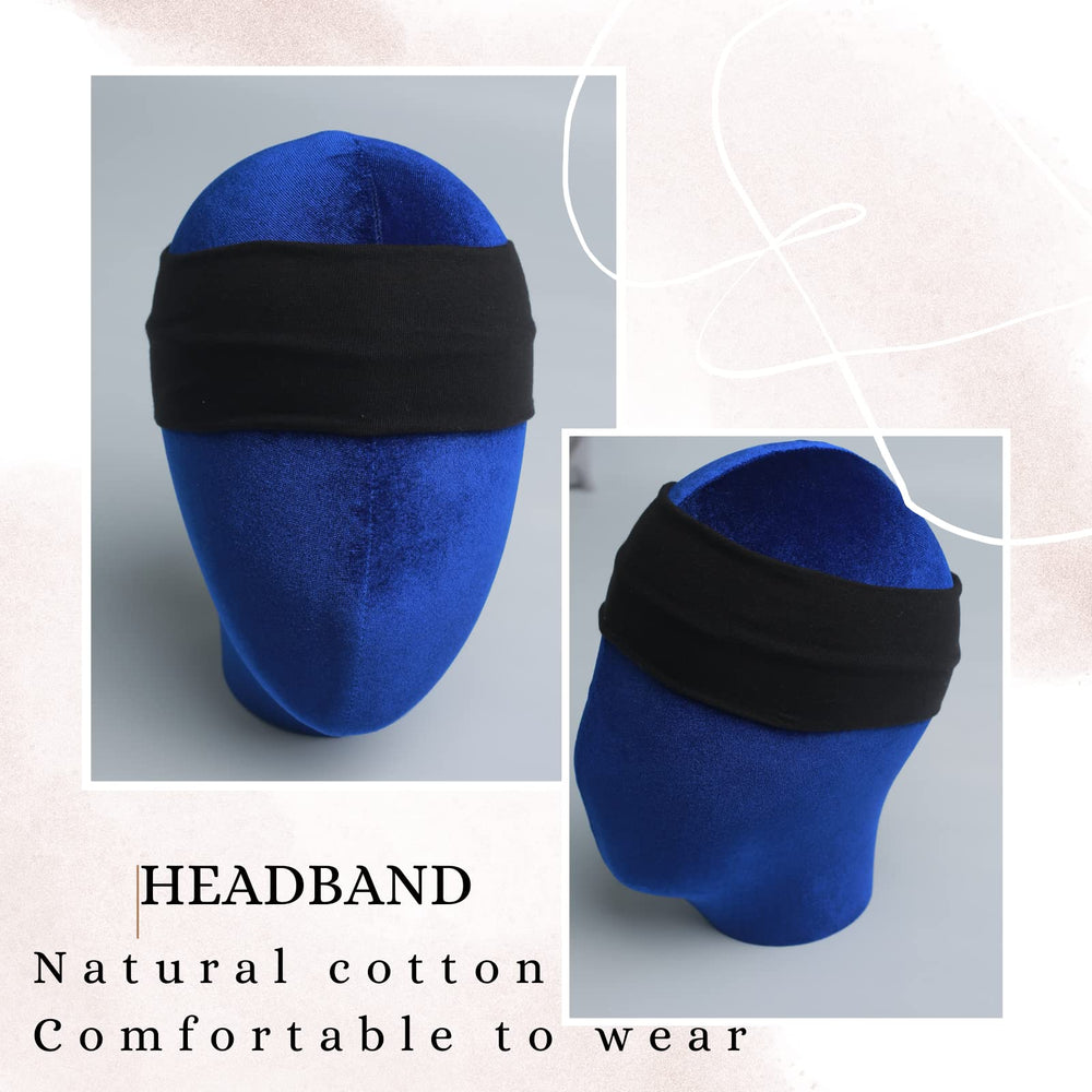 MLMOMVME bandeau coton noir usage quotidien pour maquillage et soins.