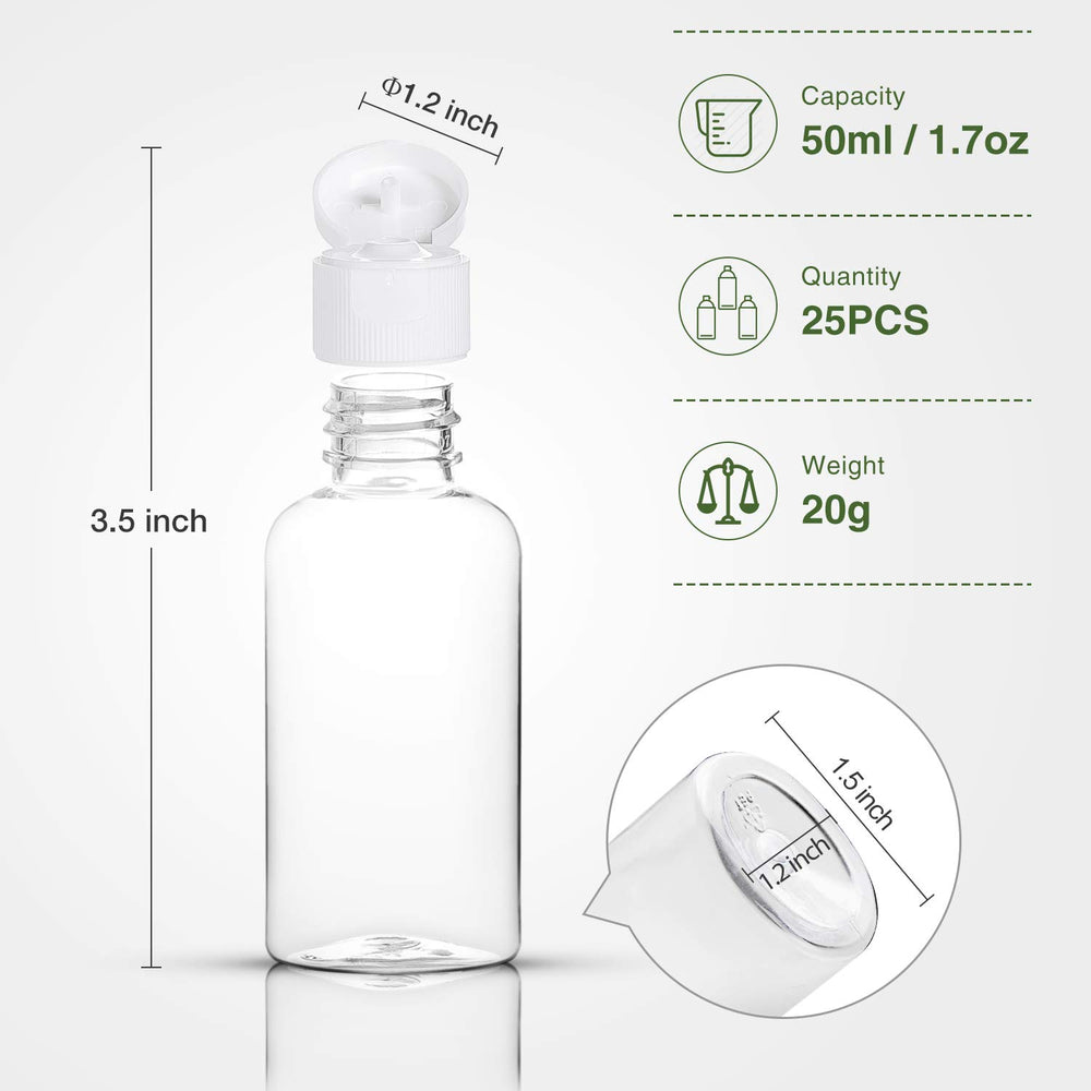 Flacons plastiques MMonDod 50 ml, faciles à presser, pratiques en déplacements
