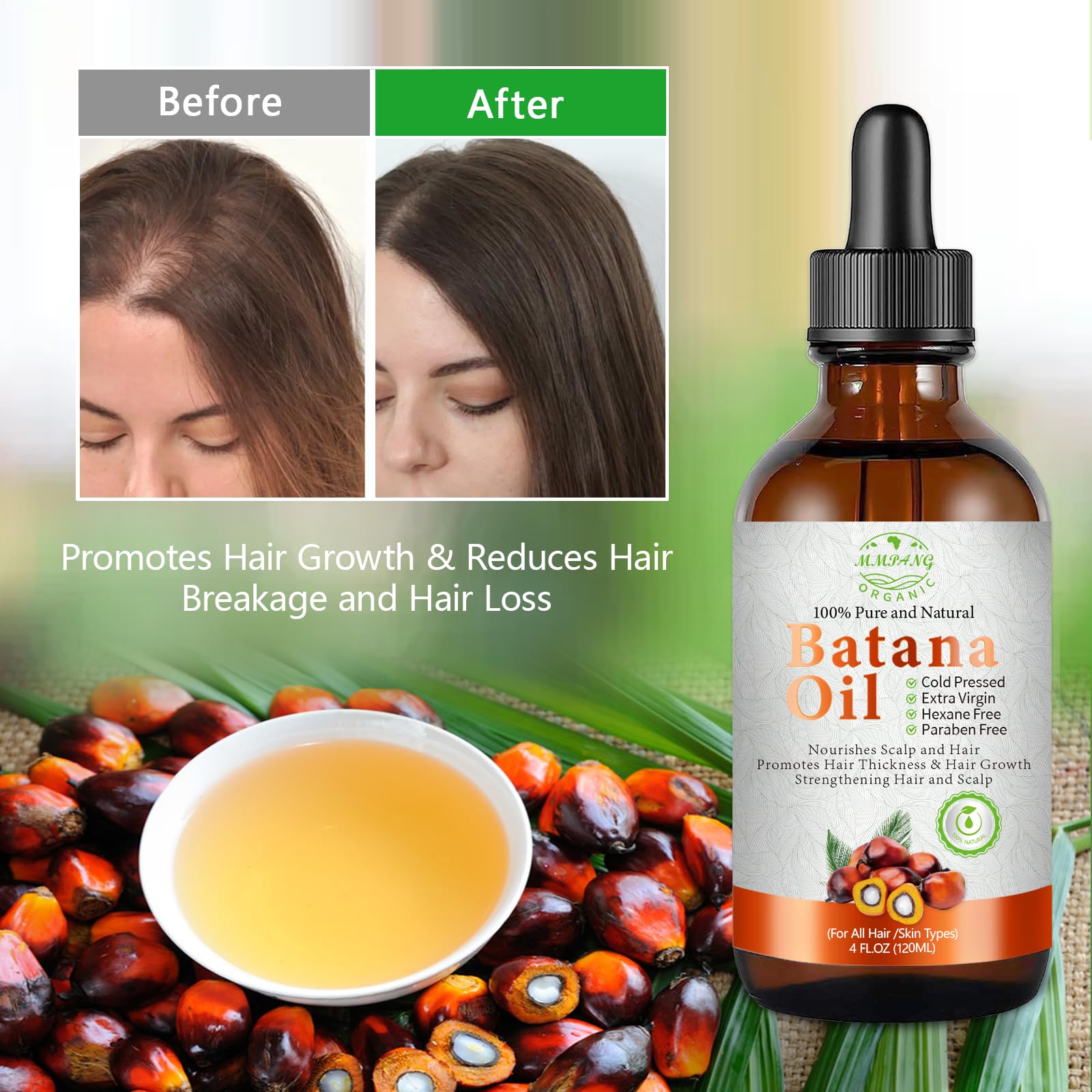 Cheveux nourris en profondeur avec l Batana Huile