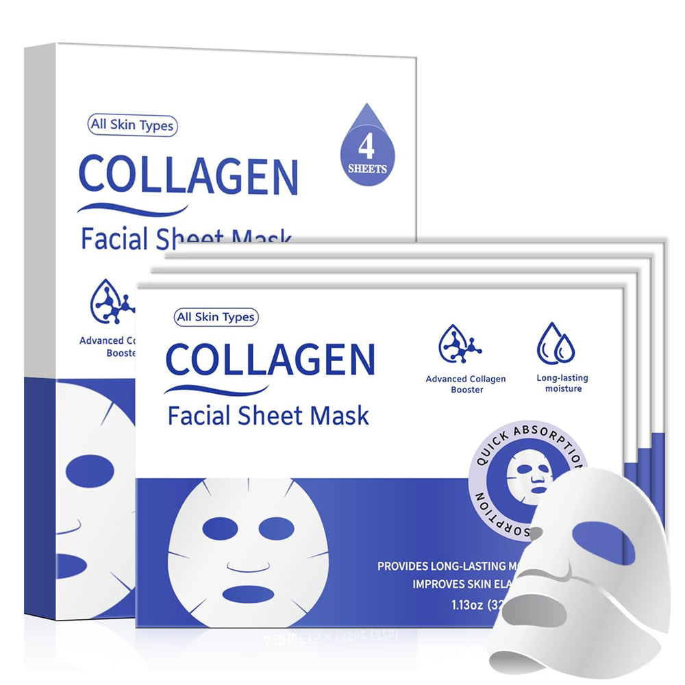 MMV Masque Visage Collagène 4 Pack – packshot montrant l’hydratation en profondeur