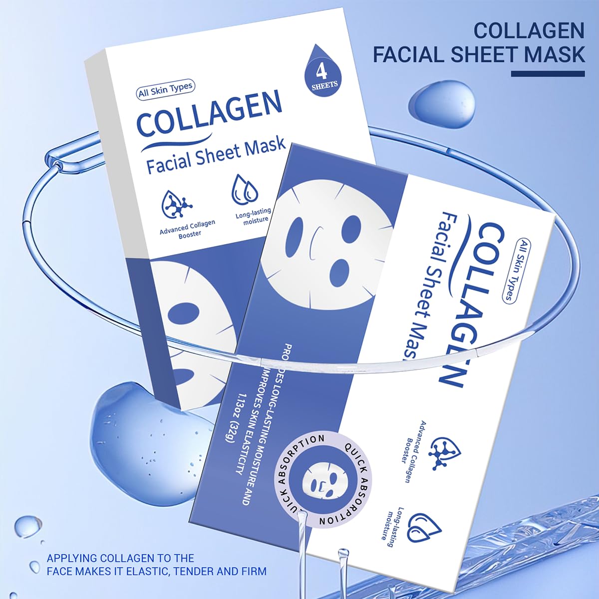 MMV Masque Visage Collagène – texture gel transparente facilitant l’application et l’adhérence