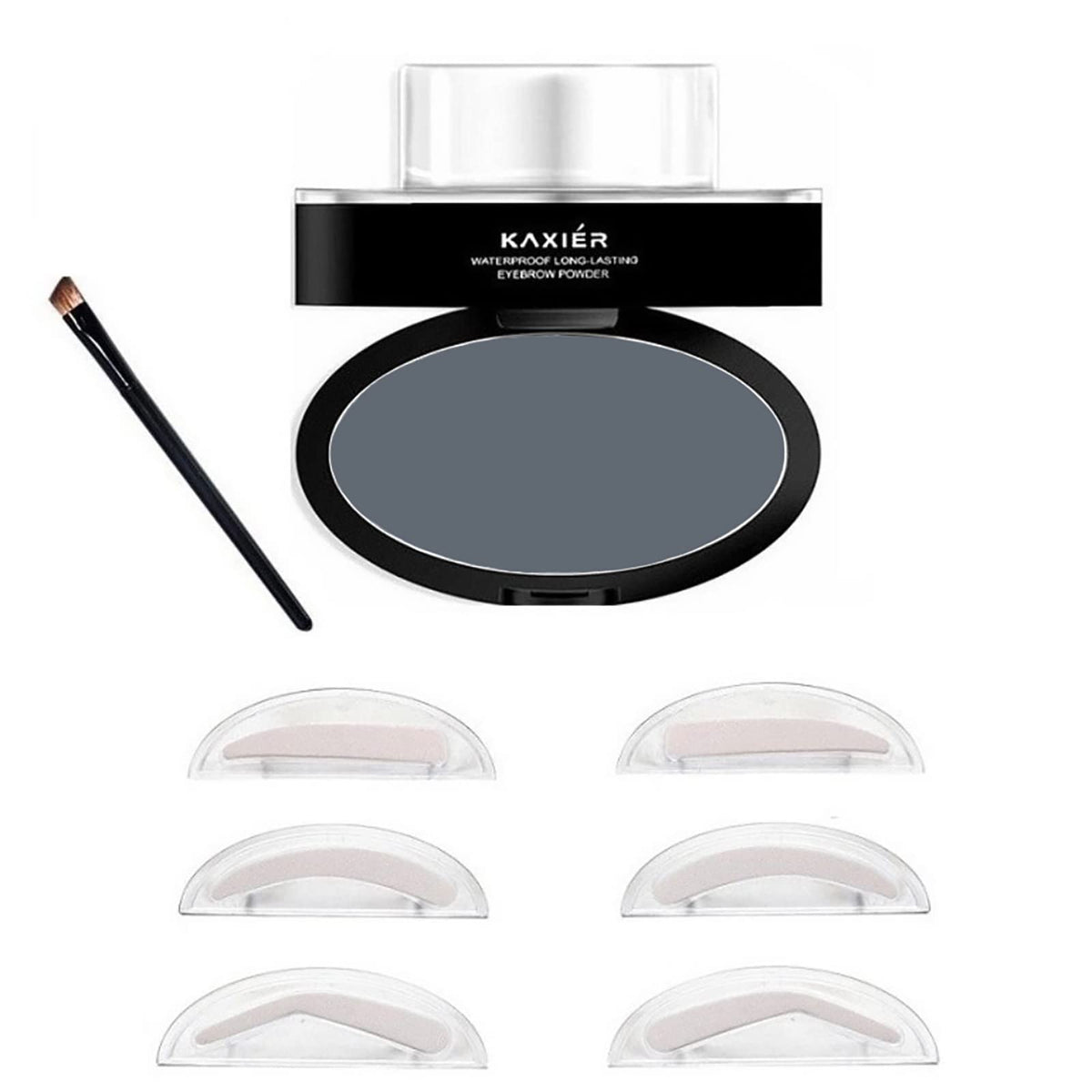 Moakxer sourcils poudre étanche etui compact pour voyage et facilité.