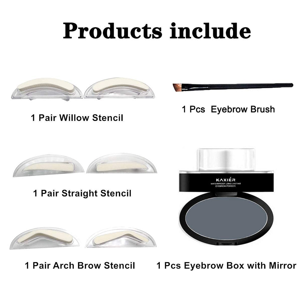 Moakxer poudre sourcils gris foncé pour un fini naturel et durable.