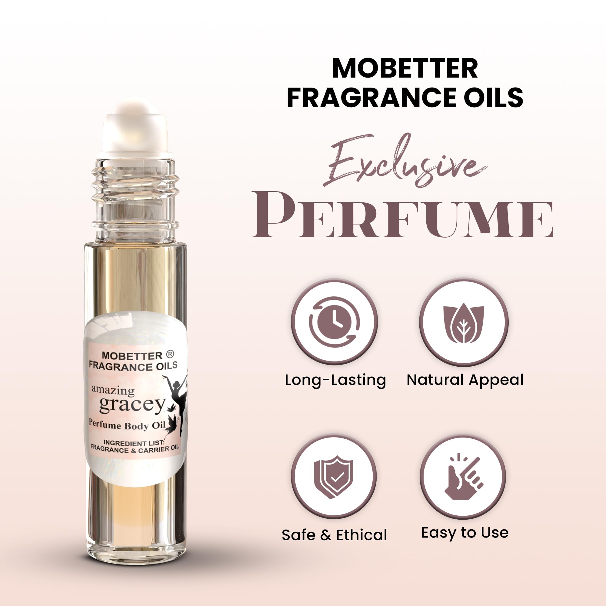 MOBETTER FRAGRANCE OILS Amazing Gracey – roll-on pratique pour une application précise en voyage.