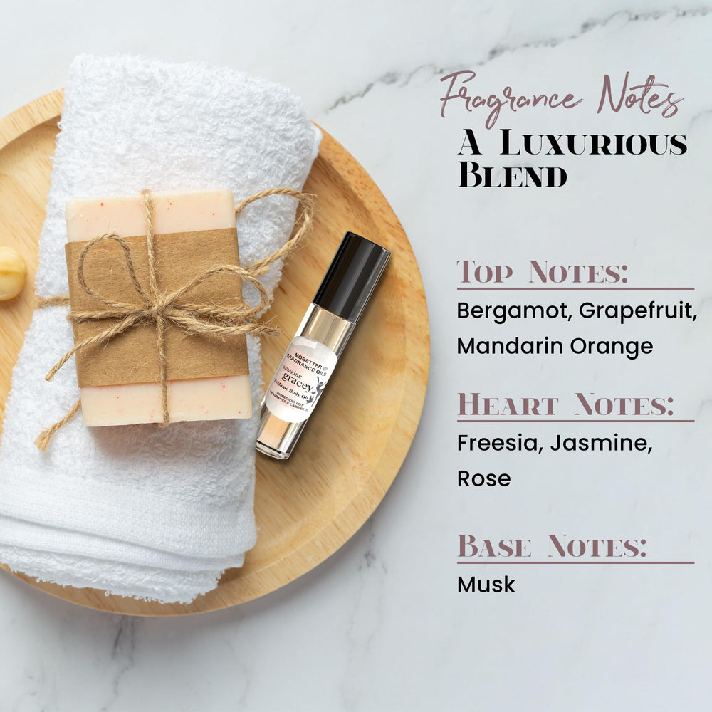 MOBETTER FRAGRANCE OILS Amazing Gracey – texture huile légère qui pénètre rapidement.