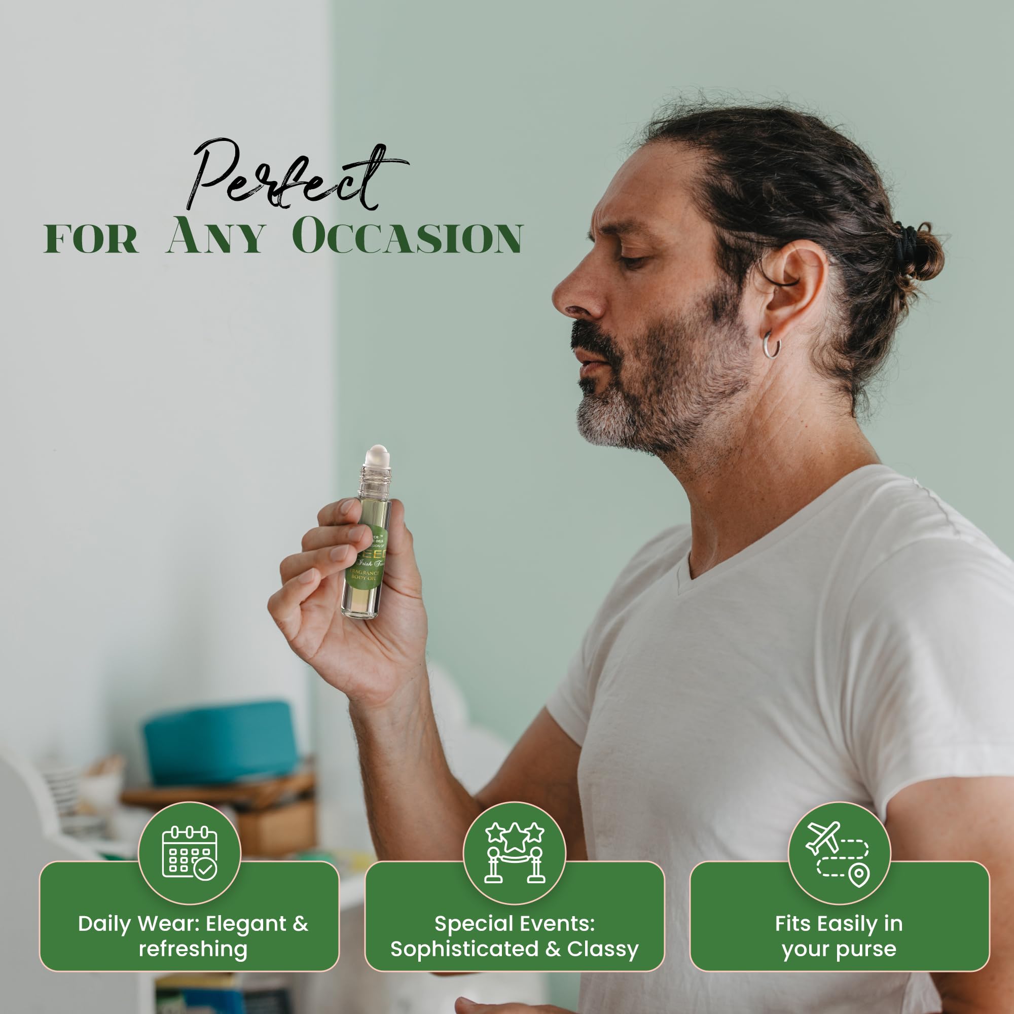 Prise en main facile grâce au roll-on MOBETTER FRAGRANCE OILS et à l'impression.