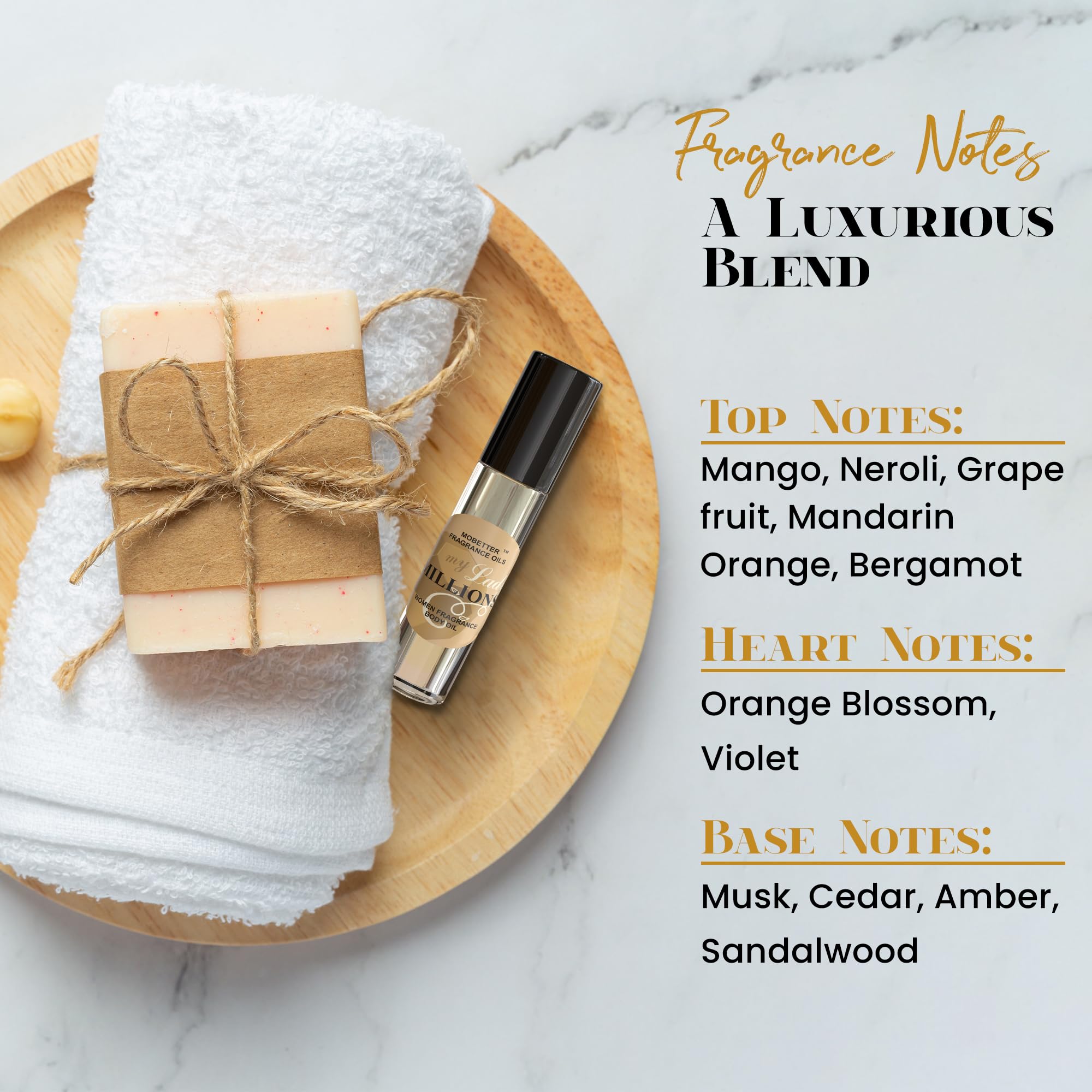 MOBETTER FRAGRANCE OILS My Lady Millions – application sur peau rapide et délicate