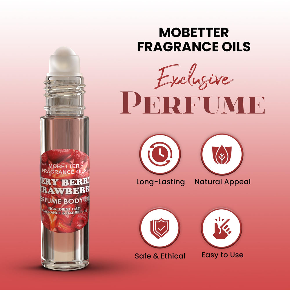 Huile corporelle MOBETTER Very Berry Strawberry – texture soyeuse sur peau