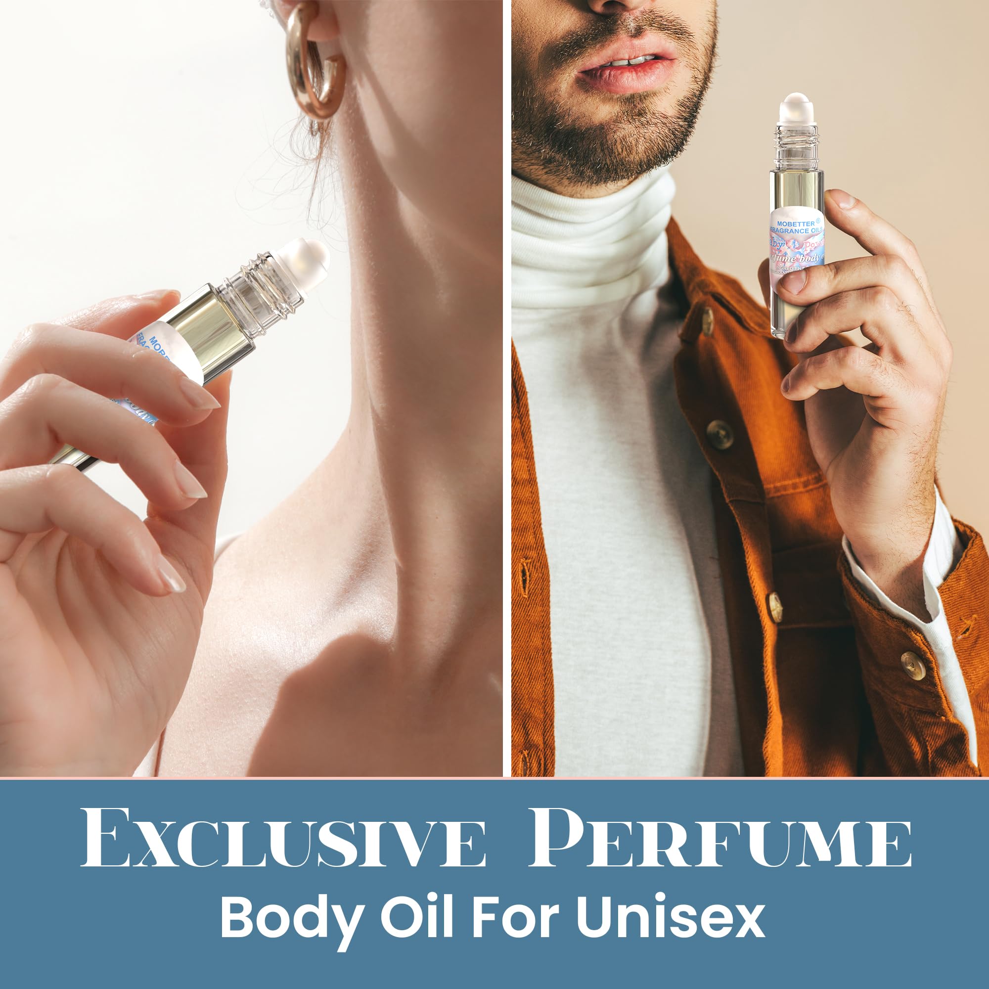 MOBETTER huile parfumée Poudre Bébé – format voyage léger pour itinérance parfumée.