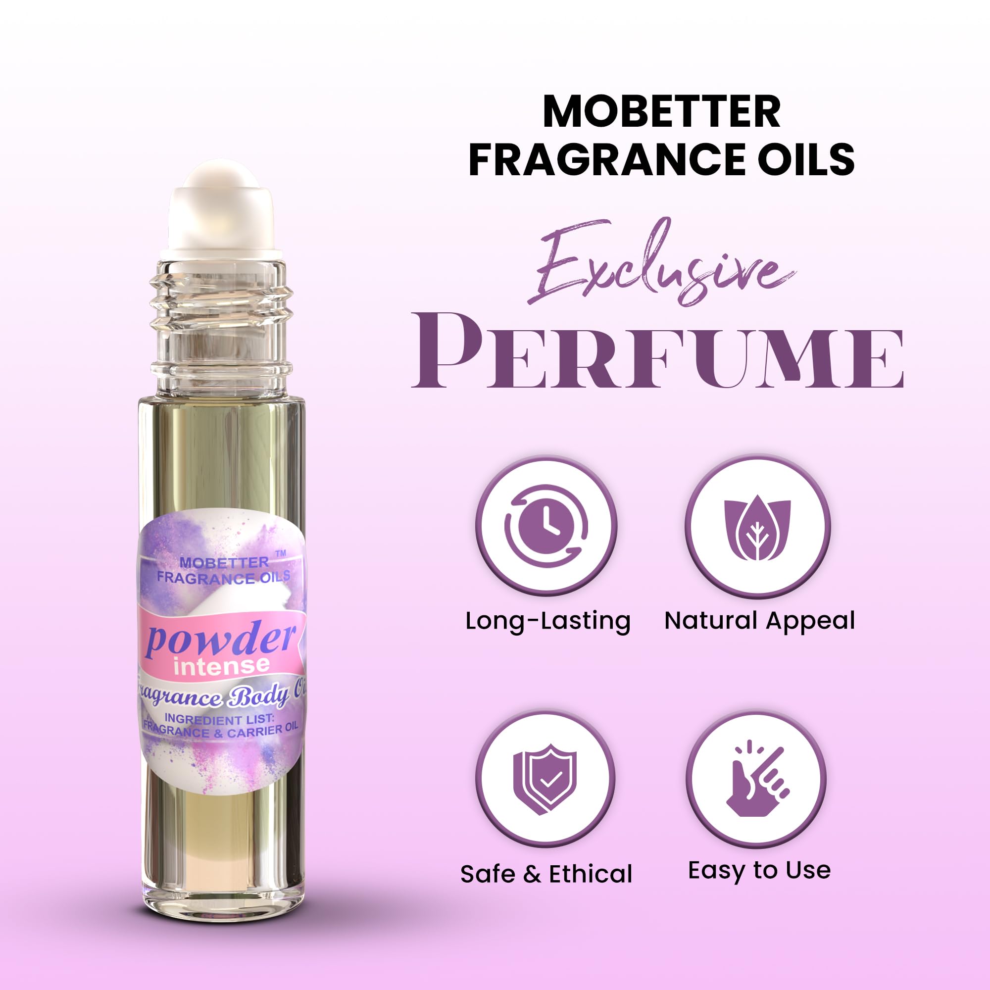 MOBETTER Huiles Parfum flacon voyage compact: format pratique pour déplacements.