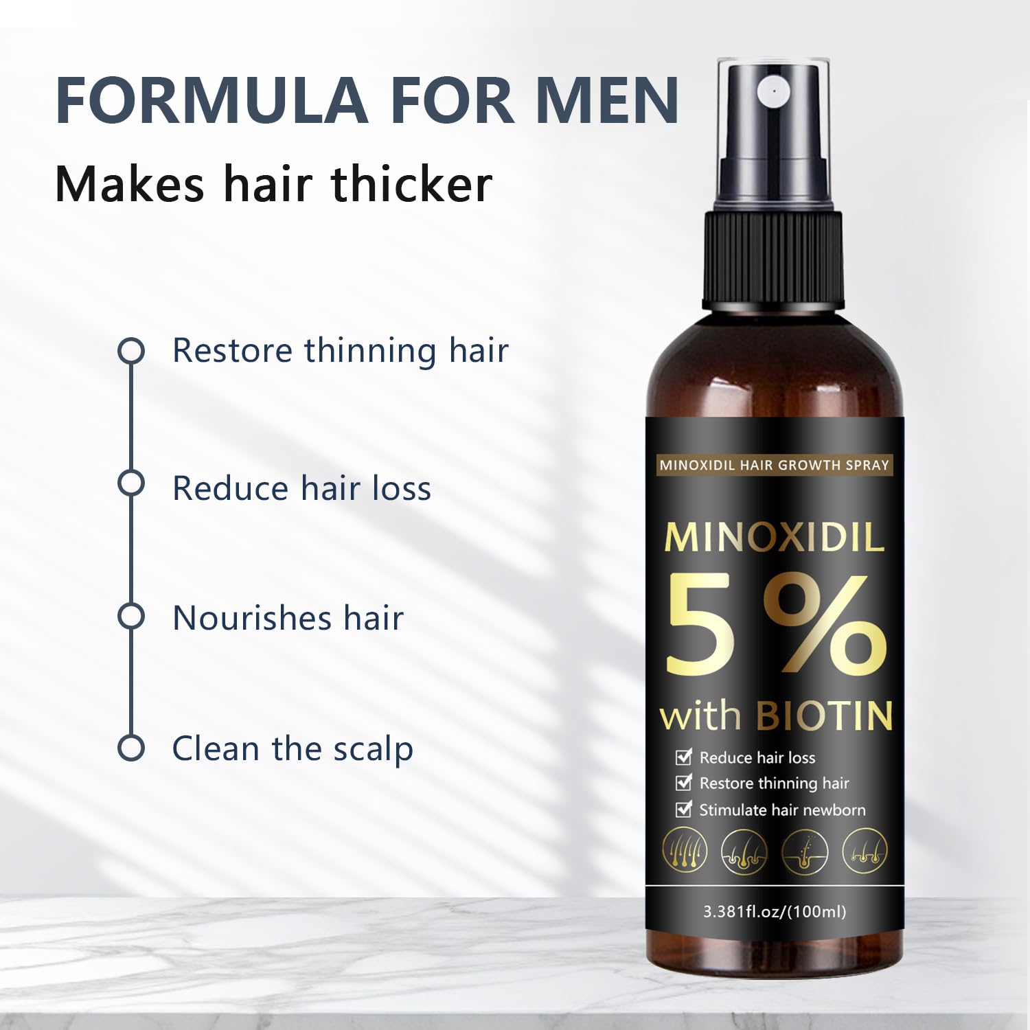 MOC LINK Minoxidil 5%, application sur la barbe pour densité.