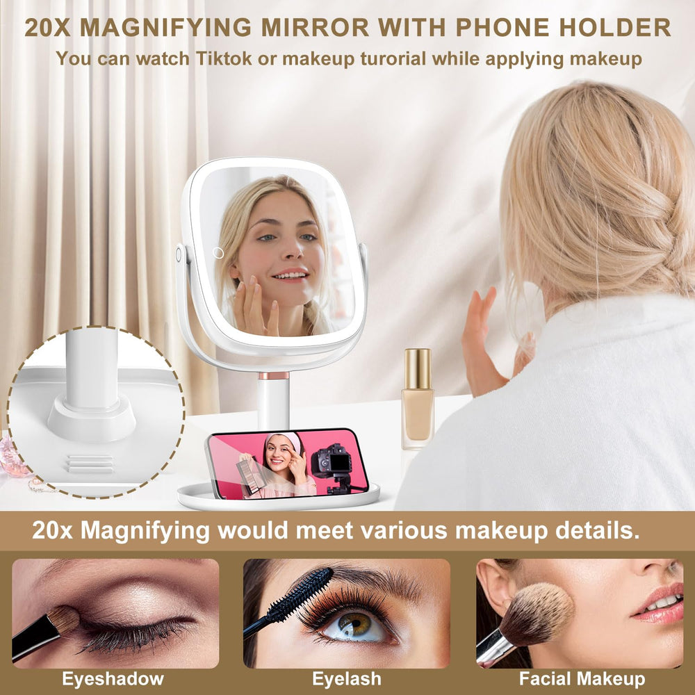 Mocado miroir double-face rotation pour vue générale et détails.