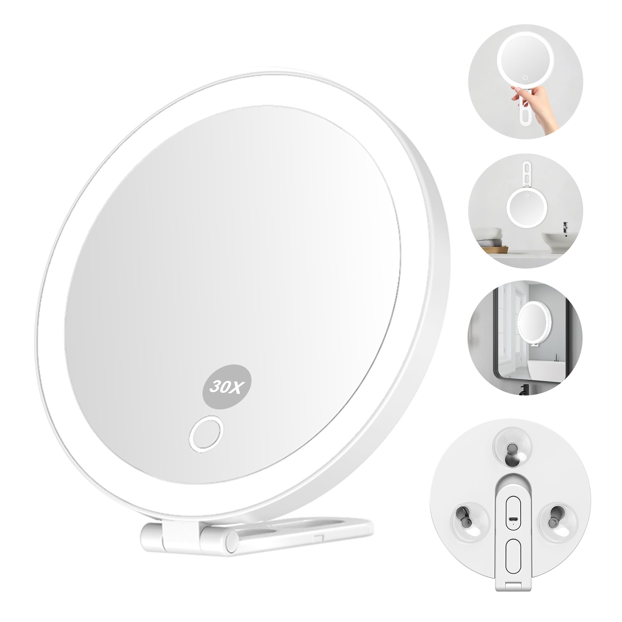 Le Mocado Miroir loupe 30x offre précision et détails précis pour le maquillage.