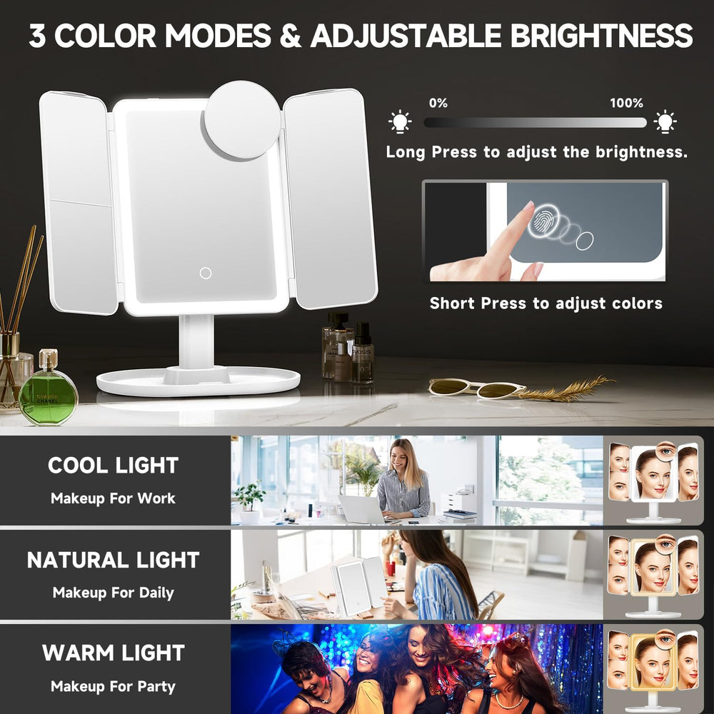 Mocado miroir avec modes lumineux triple pour différentes ambiances