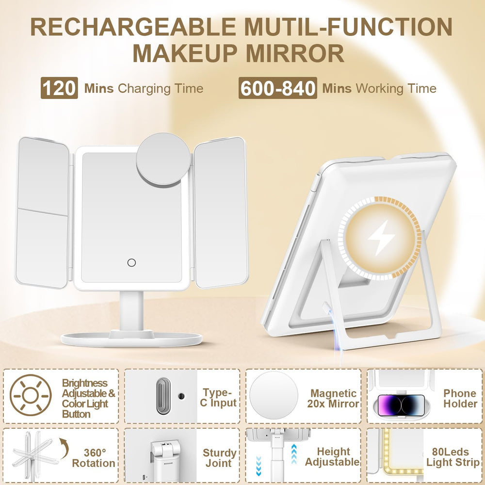 Mocado miroir rechargeable, autonomie longue et charge rapide