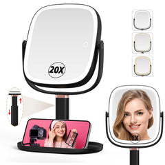 Mocado miroir maquillage lumineux avec double face pour vue globale et détails