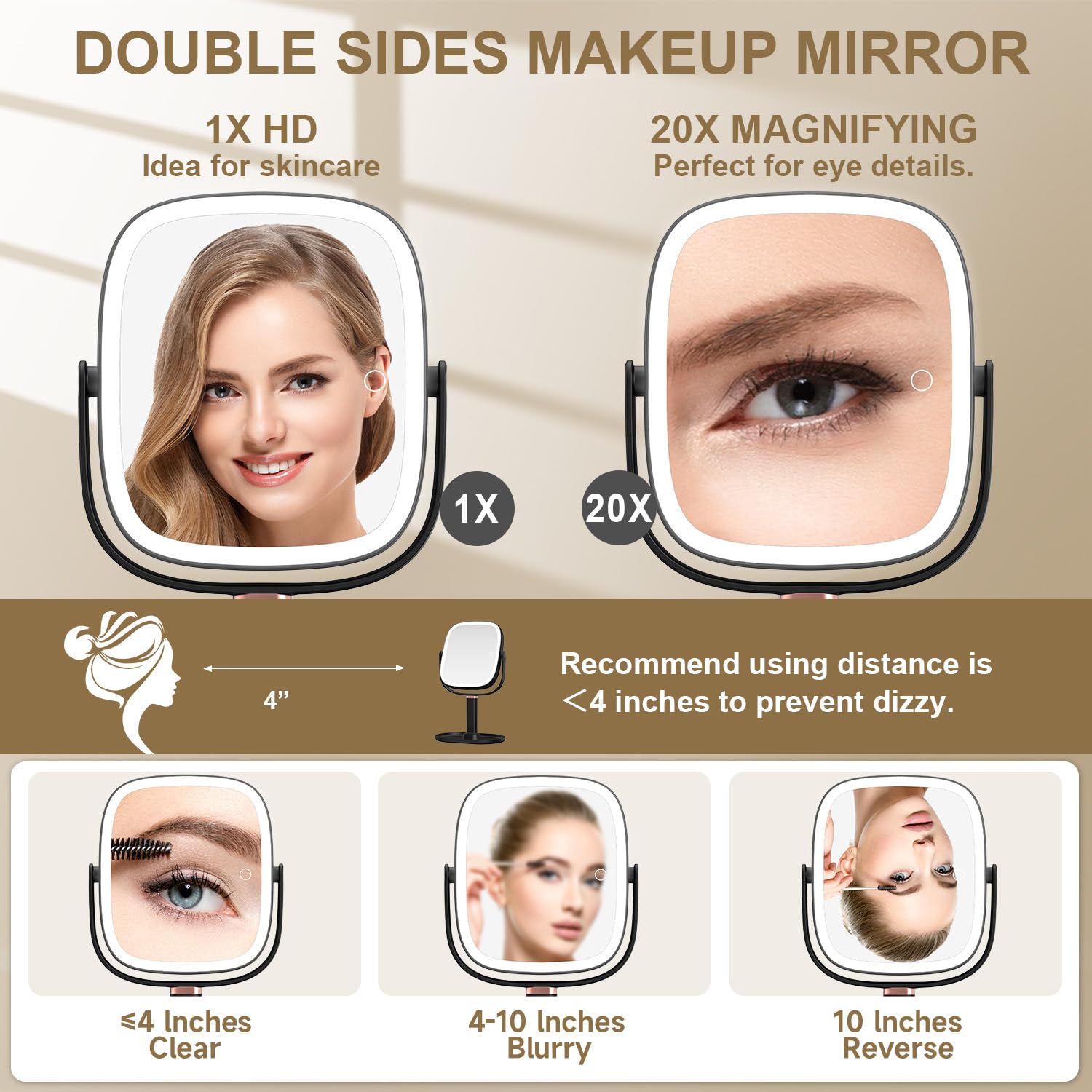 Mocado miroir maquillage hauteur réglable pour s’adapter à votre poste