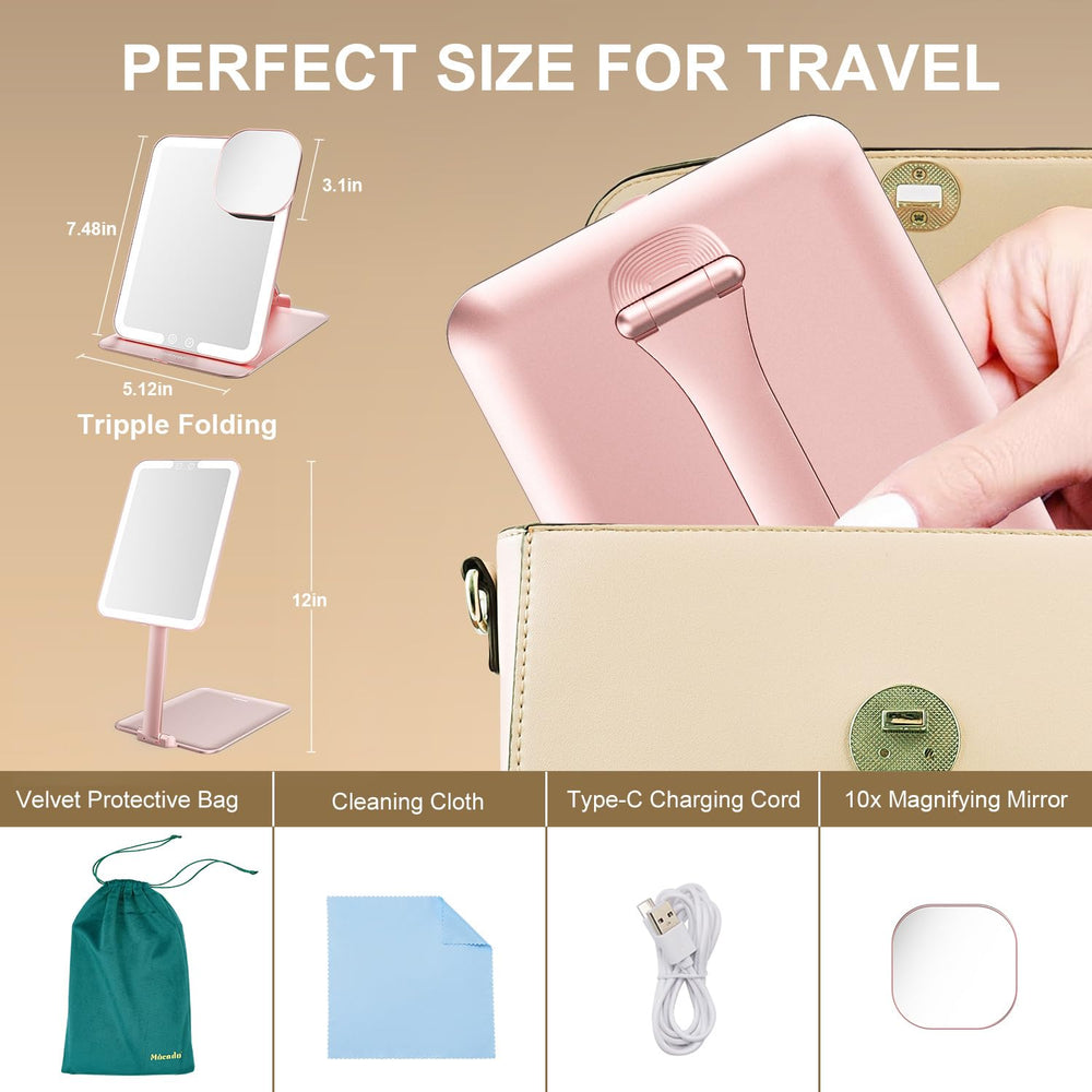 Mocado Miroir Maquillage Voyage Étui Velours pour transport sécurisé