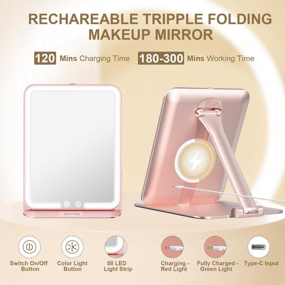 Mocado Miroir Maquillage Voyage Rotation 180°, ajustement d’angle précis