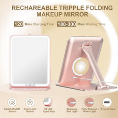 Mocado Miroir Maquillage Voyage Rotation 180°, ajustement d’angle précis