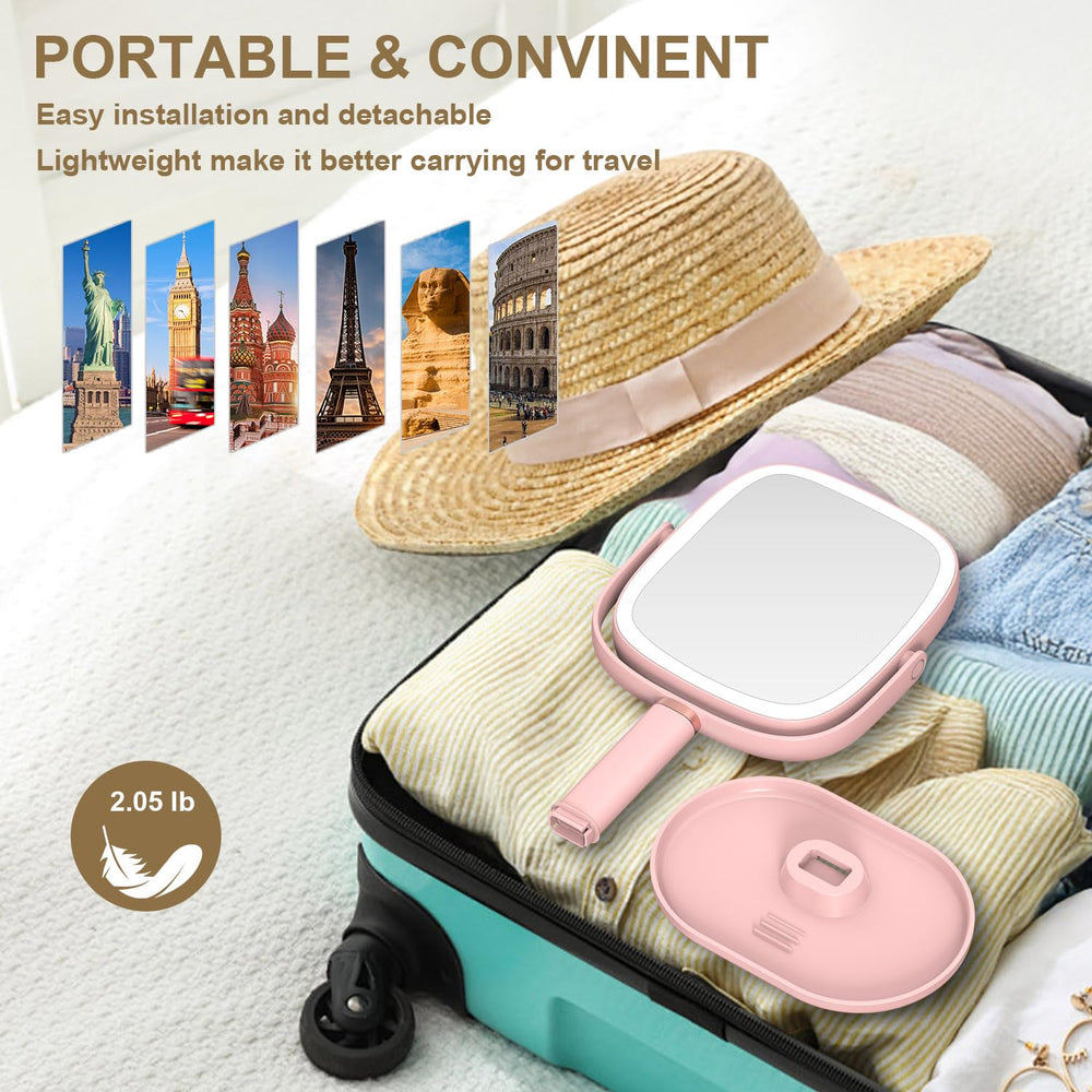 Mocado miroir rose pratique pour cabinet, hôtel ou voyage.