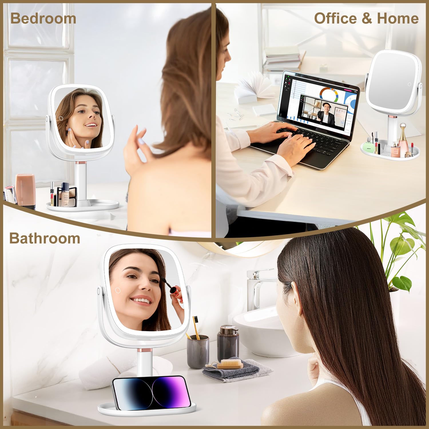 Mocado miroir pour voyage et hôtel, pratique et léger.