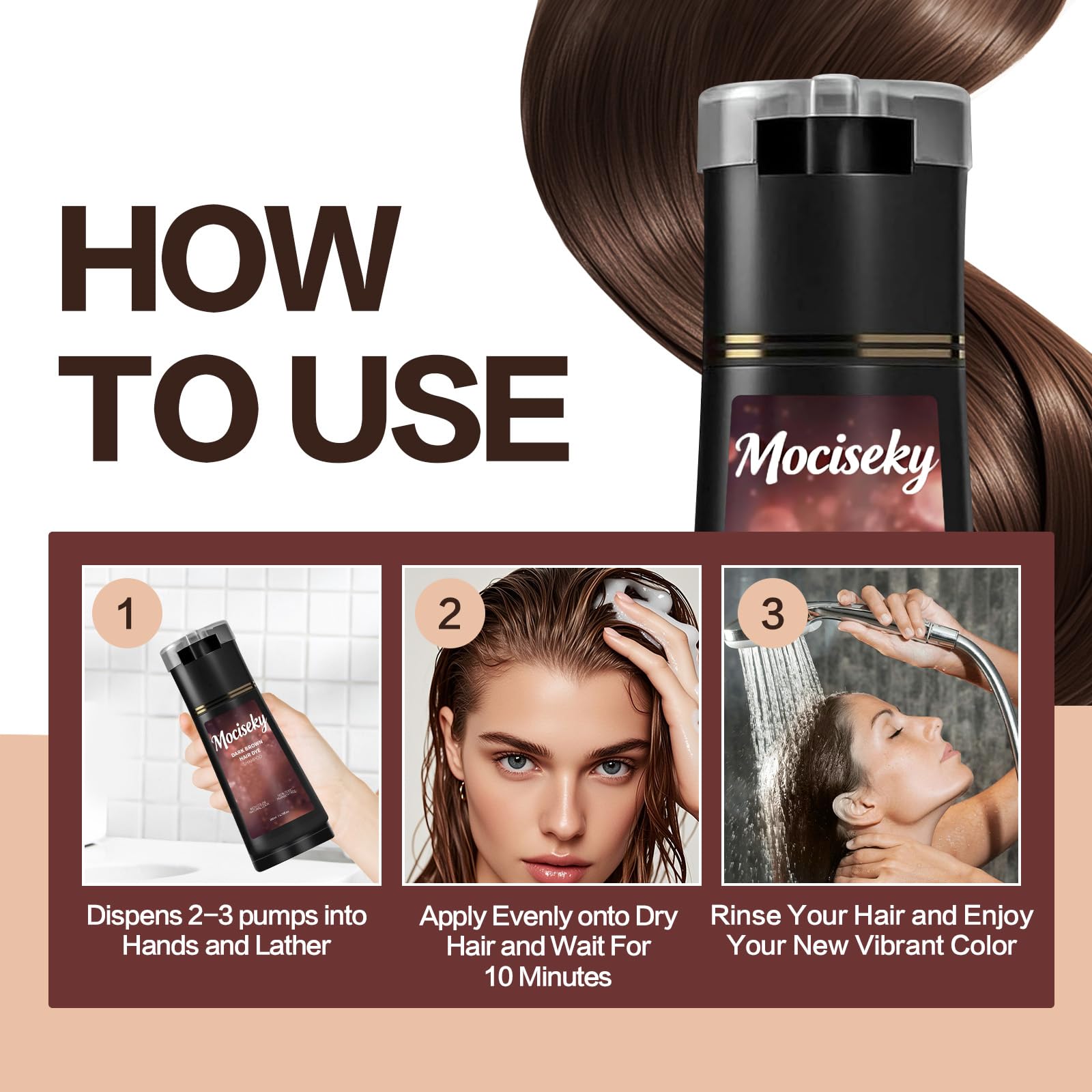 Mociseky adapté pour cheveux raides, ondulés et bouclés.