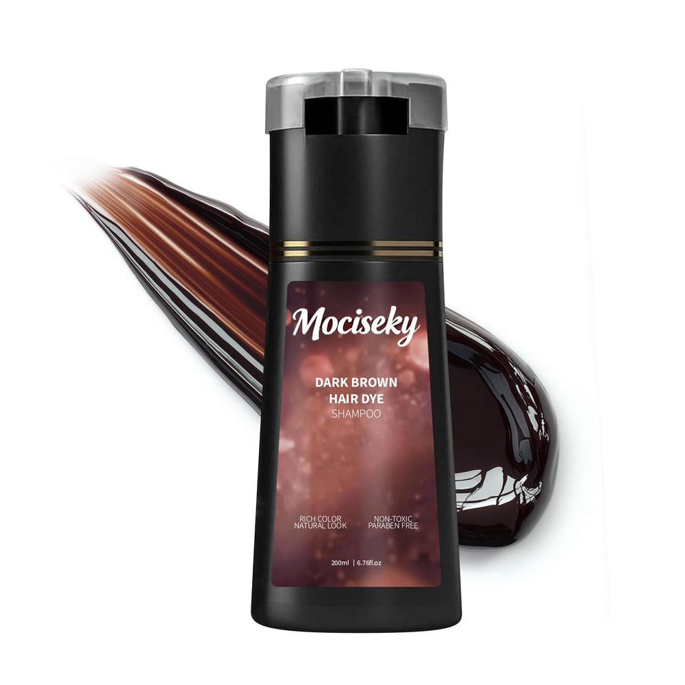 Mociseky shampooing colorant cheveux gris, couverture rapide et couleur naturelle.