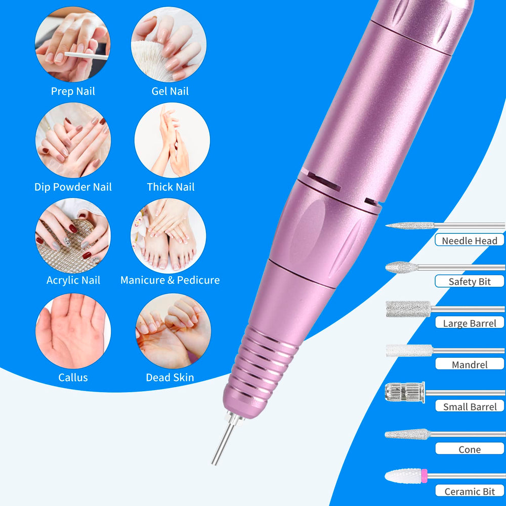 Kit forets 7 pièces MOCOWIND pour limer et polir les ongles
