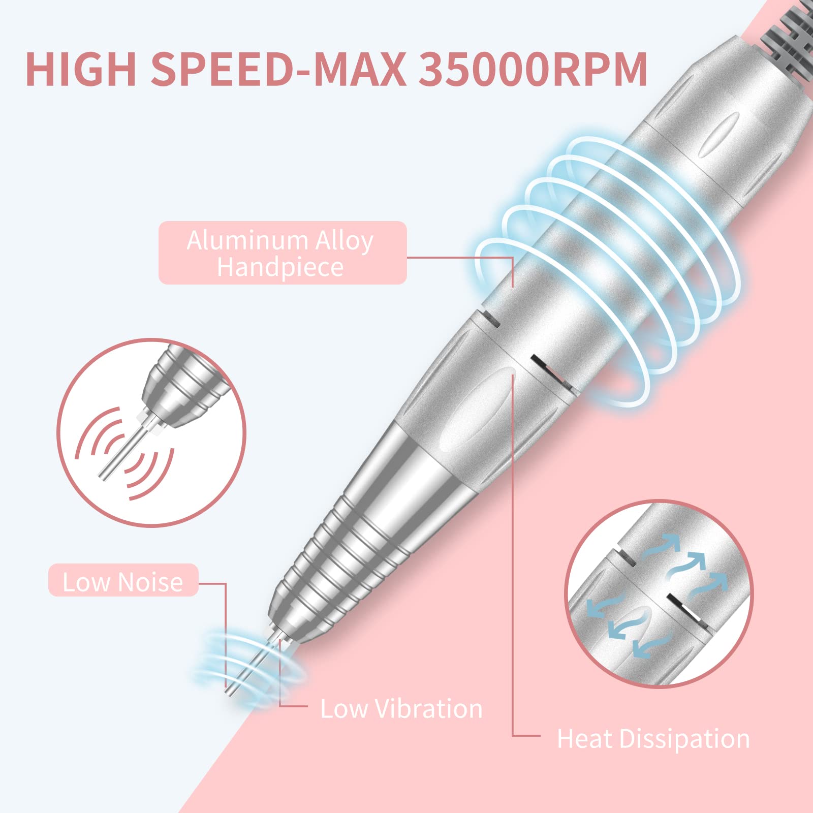 MOCOWIND perceuse à ongles avec écran LCD et contrôle facile.