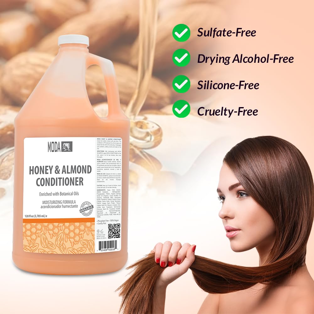 MODA Conditionneur Miel Amande - application sur les longueurs pour restaurer l'hydratation