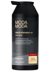 MODA MODA Zero Gray Black Shampoo — bouteille extérieure prête à l’emploi et couleur naturelle des cheveux.