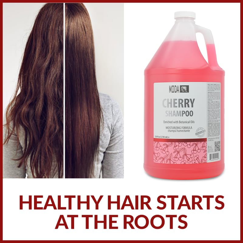 Routine familiale quotidienne avec MODA Cerise, cheveux propres et sains.