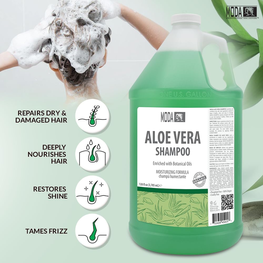 MODA Shampoing Hydratant, étiquette ingrédients mettant en avant actifs nourrissants