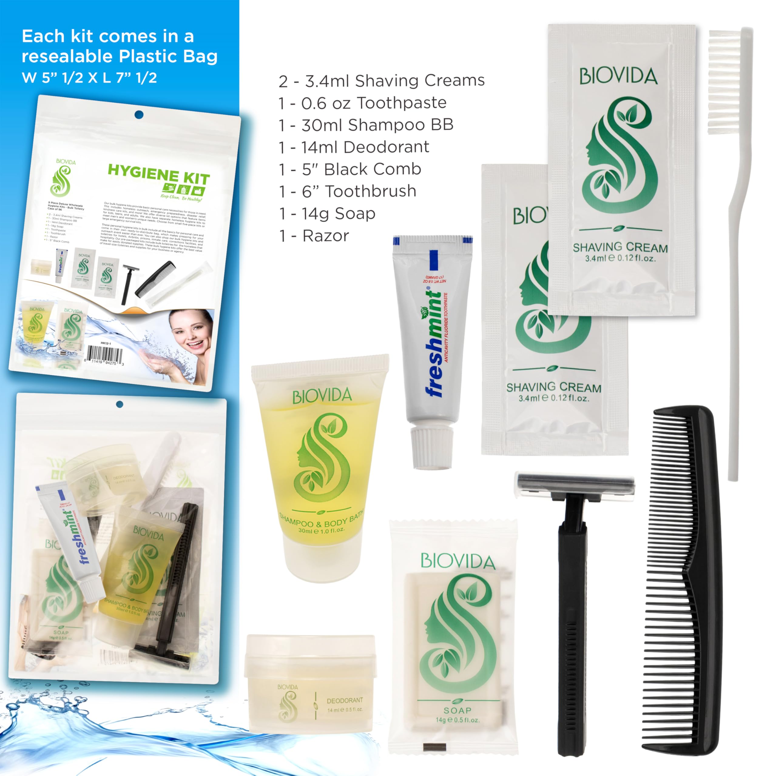 Moda West kit hygiène compact pour voyage, rangement facile
