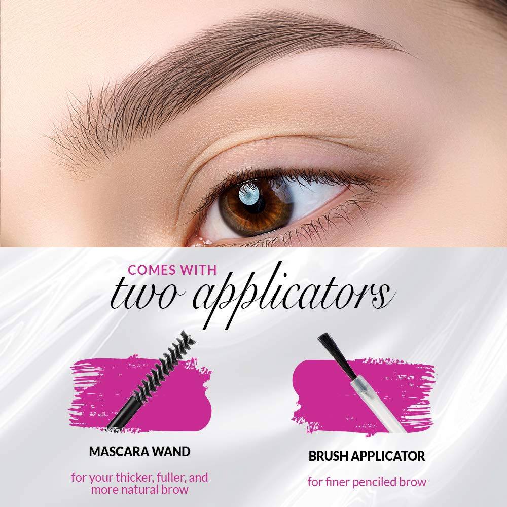 Modèle dans une bouteille, brosse sourcils pour contour et volume.