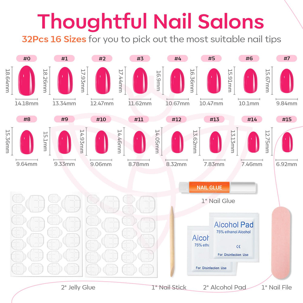 Modelones 16 tailles d'ongles, ajustement personnalisé pour chaque doigt.