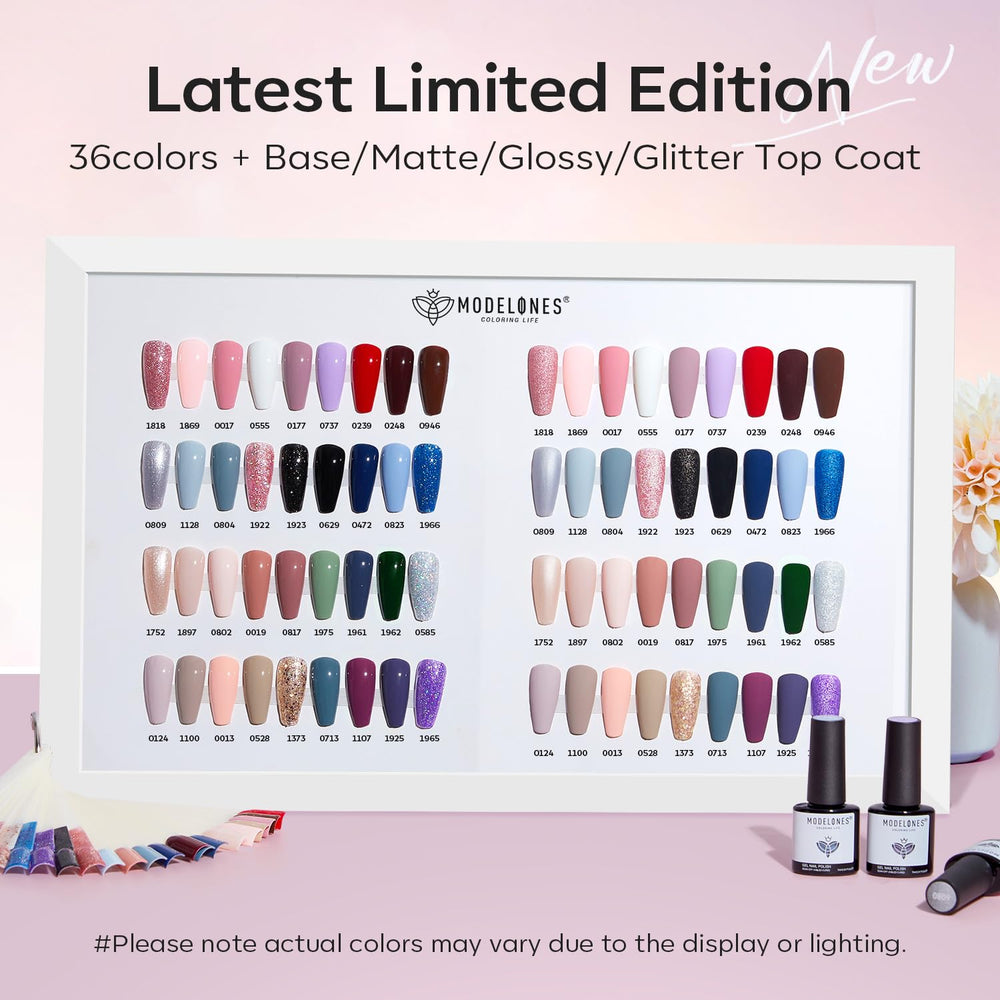 Modelones 36 couleurs vernis gel: palette variée pour tous styles.