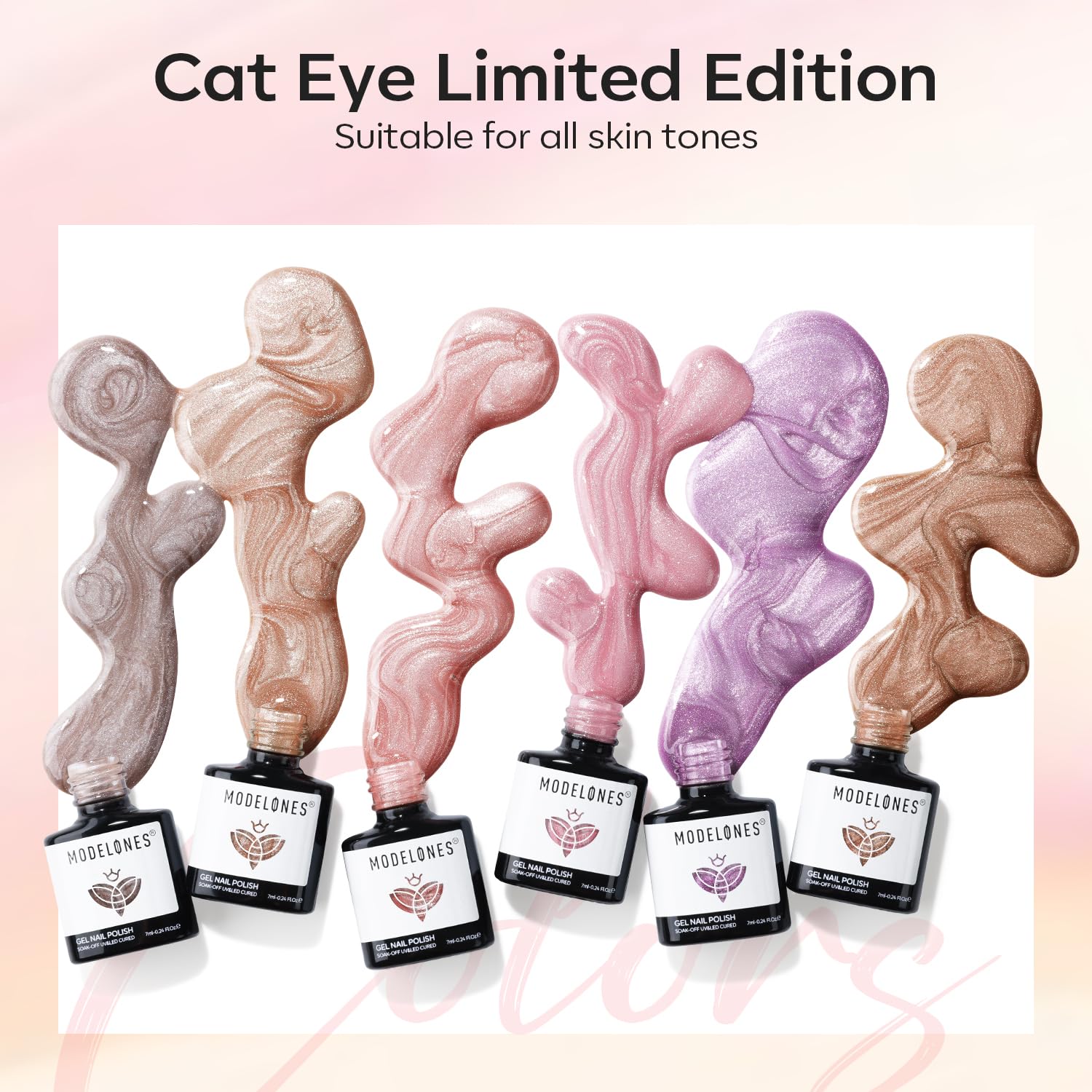 Modelones 9D magnetic cat-eye polish, réflexion multivisionnelle pour effets en mouvement.