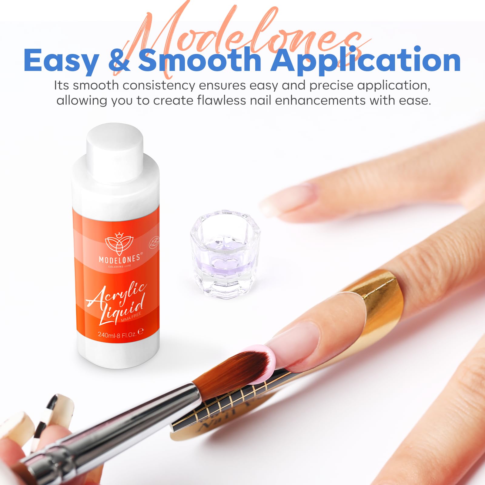 Modelones acrylic nails extension setup enables clean, precise applications.