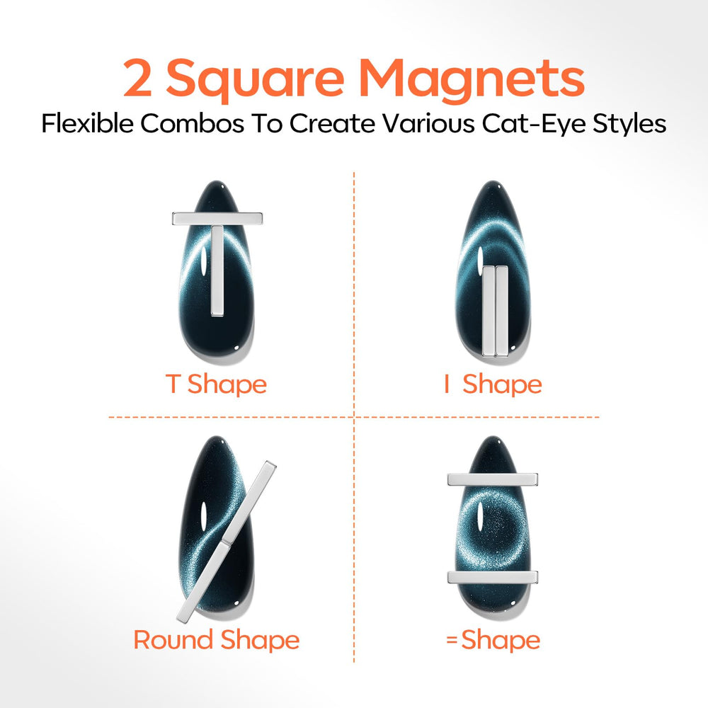 Aimants forme rectangle pour des designs précis sur ongles.