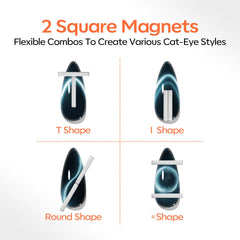 Aimants forme rectangle pour des designs précis sur ongles.