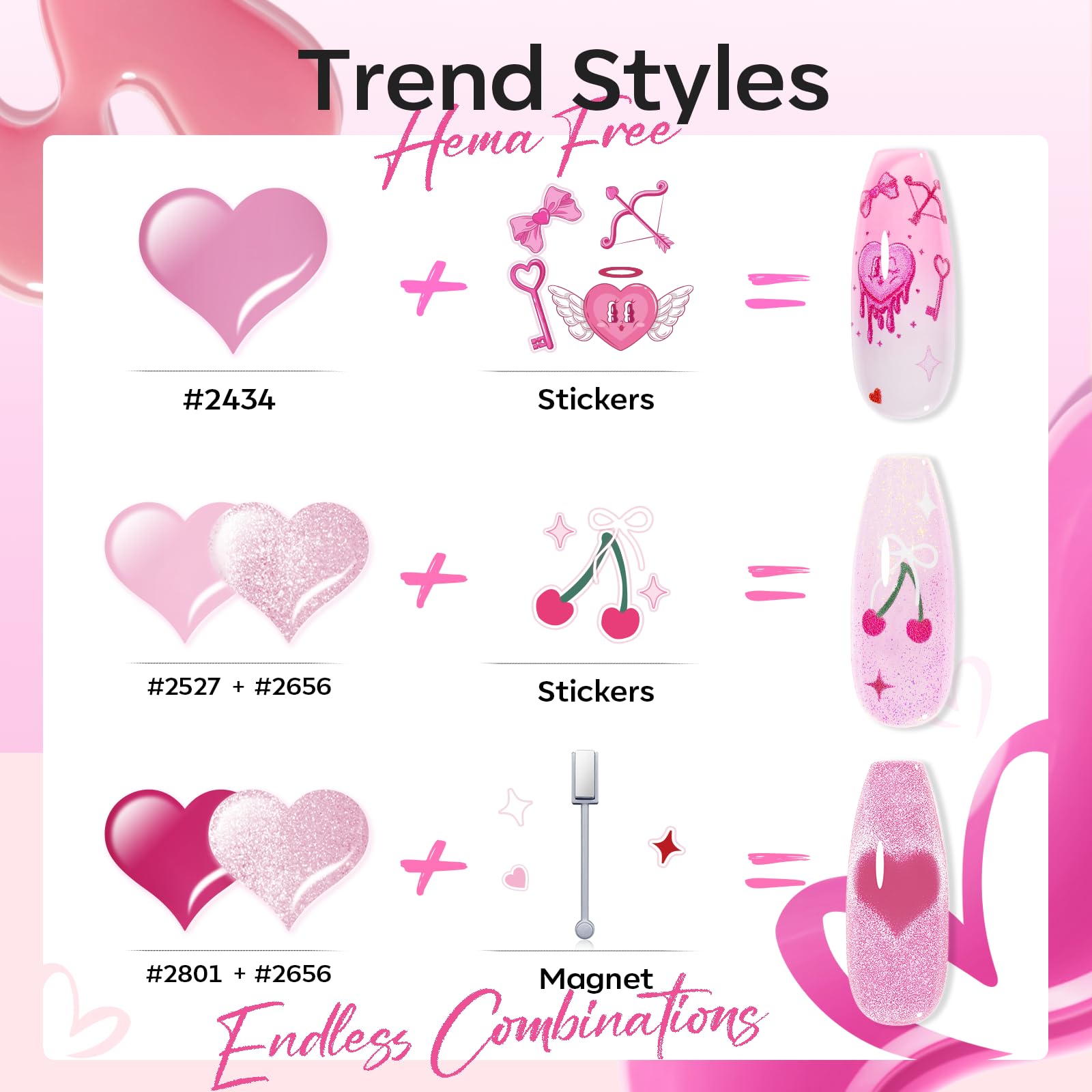 modelones autocollants-coeur-romantiques: autocollants cœur pour personnaliser rapidement les ongles.