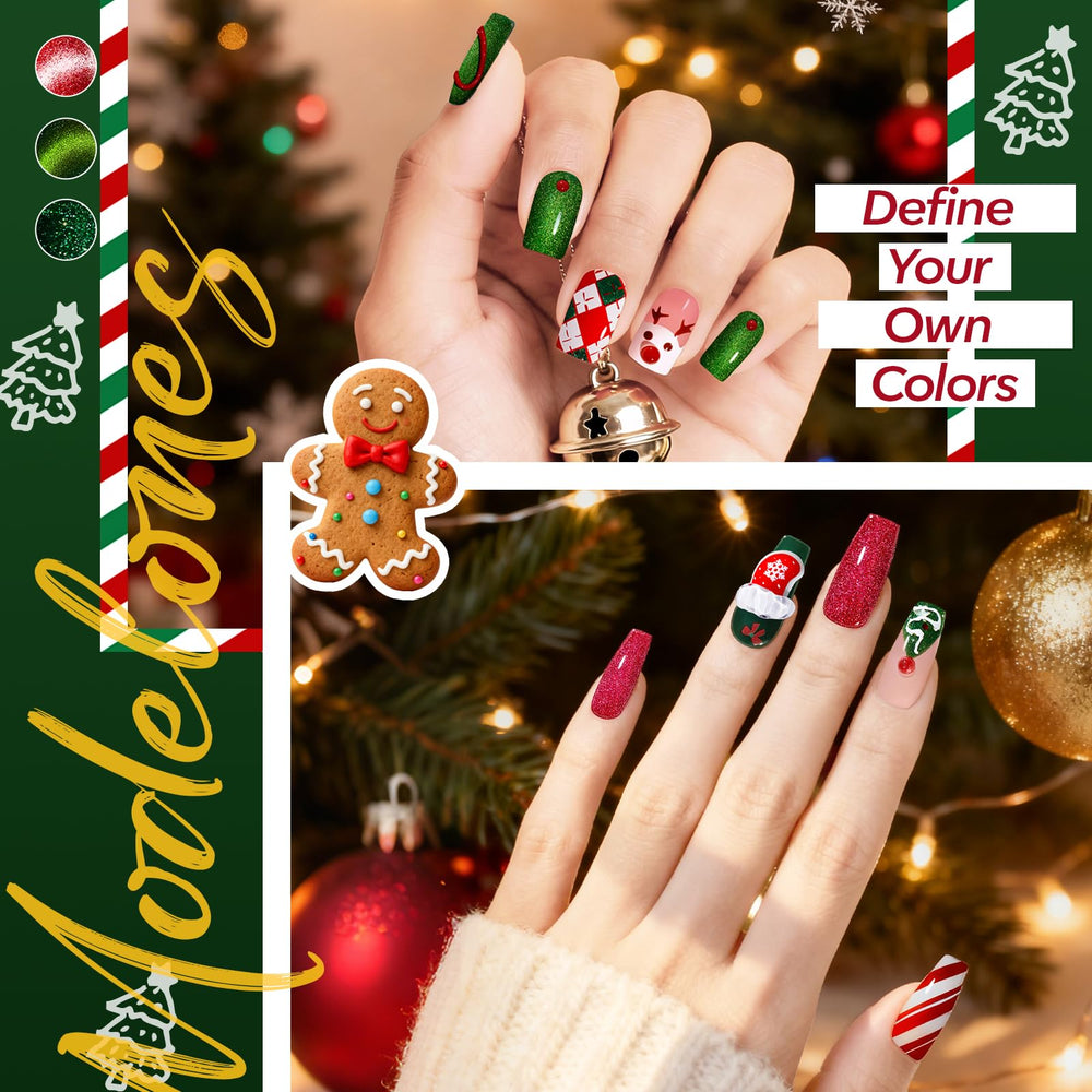 Modelones autocollants Noël pour ongles; inspiration festive et rapide.