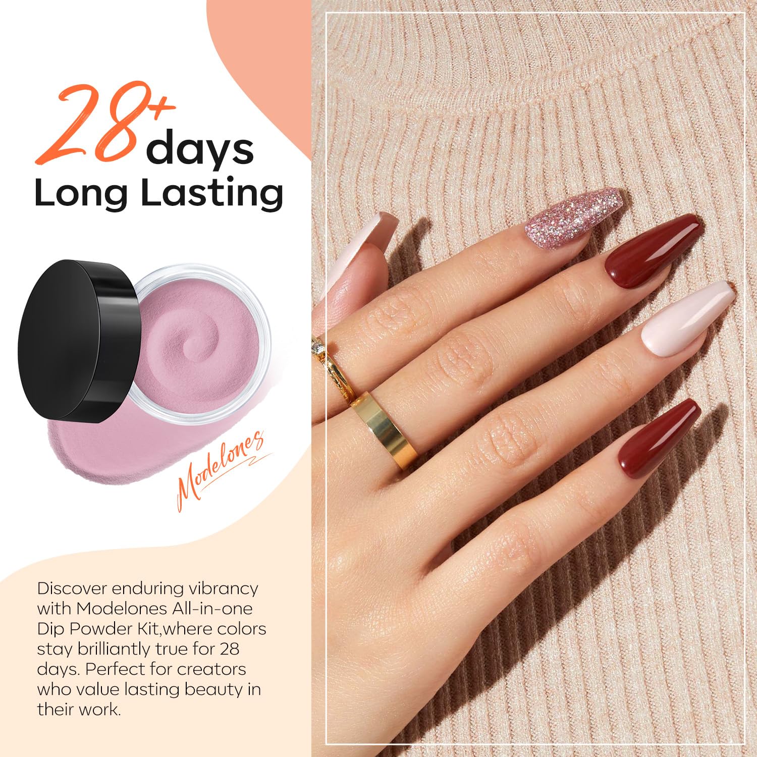 Modelones liquide base : base coat riche pour une couleur plus vive.