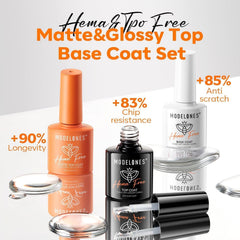 Base gel matte velours Modelones offre une finition élégante et durable.