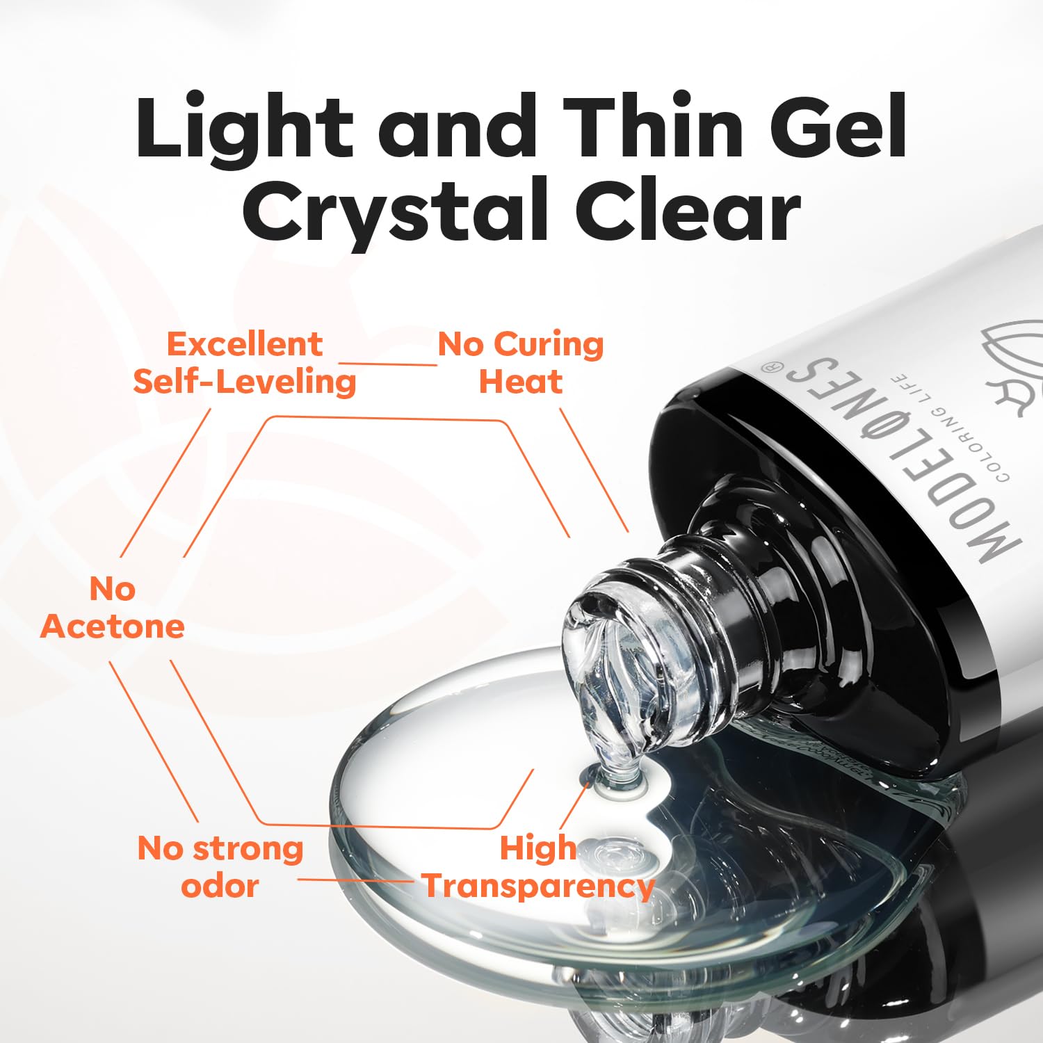 Texture naturelle de la résine nano avec Modelones douces pour ongles fragiles