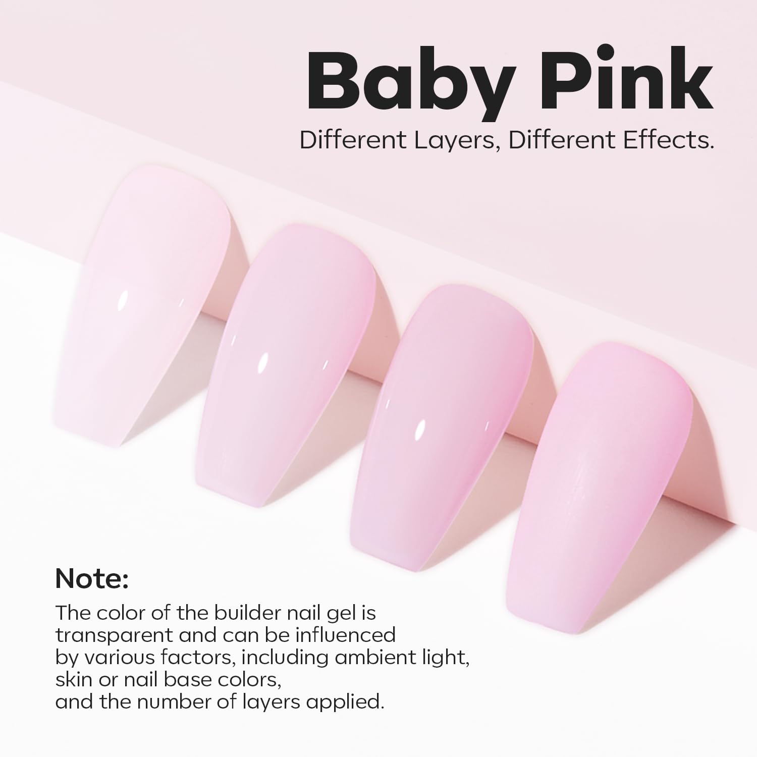 Modelones Base Gel Rose Pale crée une couche uniforme et naturelle.