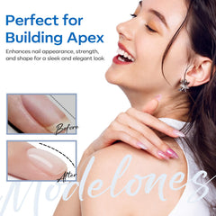 Modelones Base Gel Surface Ongle – montre une surface lisse et une courbure naturelle.