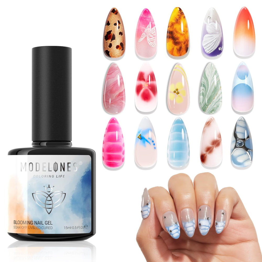 Modelones Blooming Gel – bouteille transparente prête pour motifs floraux
